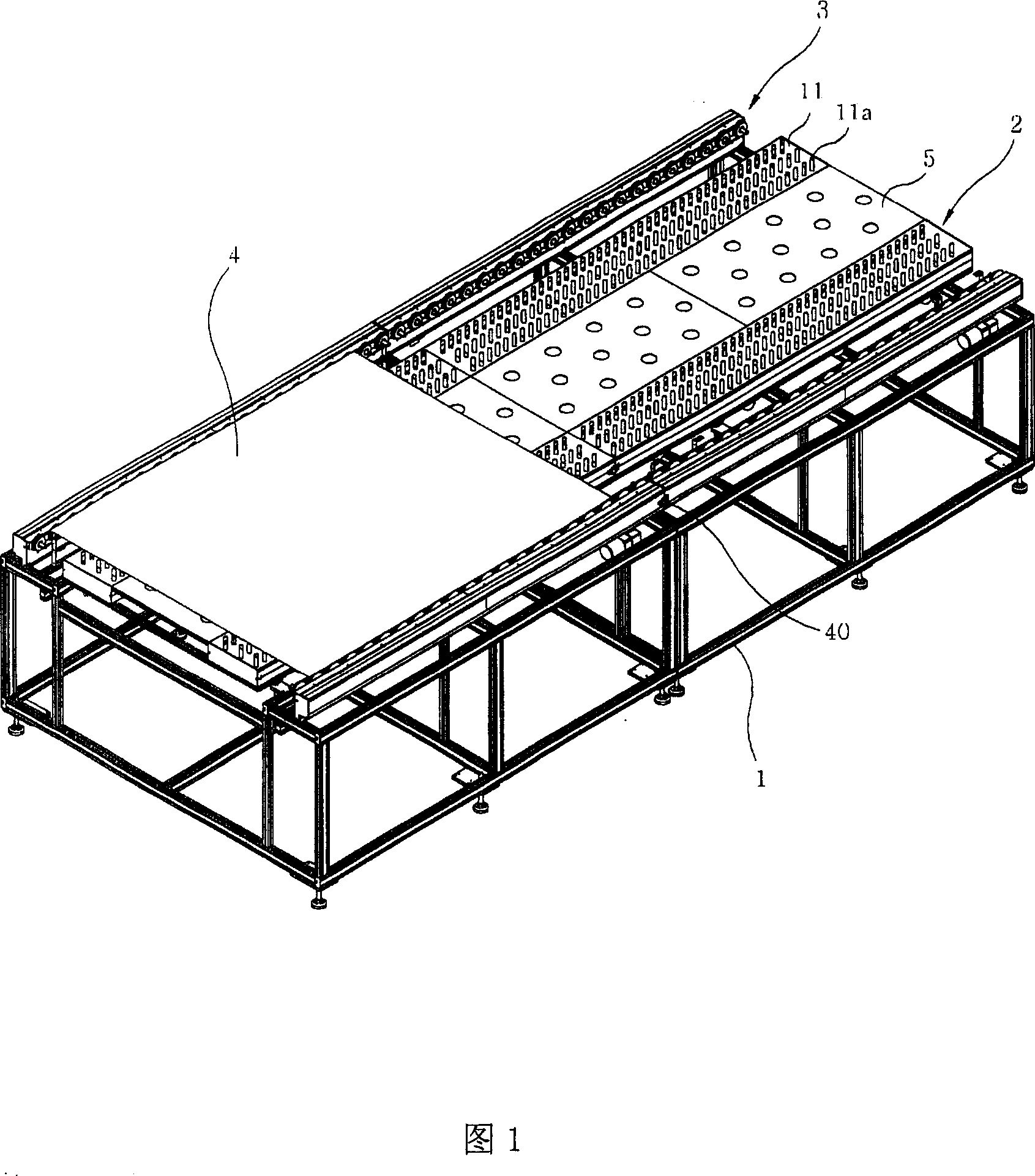 Filter mounting structure of glass panel transferring device