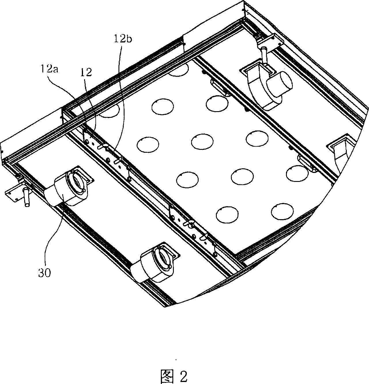 Filter mounting structure of glass panel transferring device