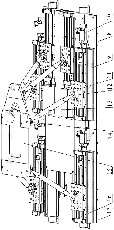 Six-freedom-degree airplane large component digital assembling parallel robot system