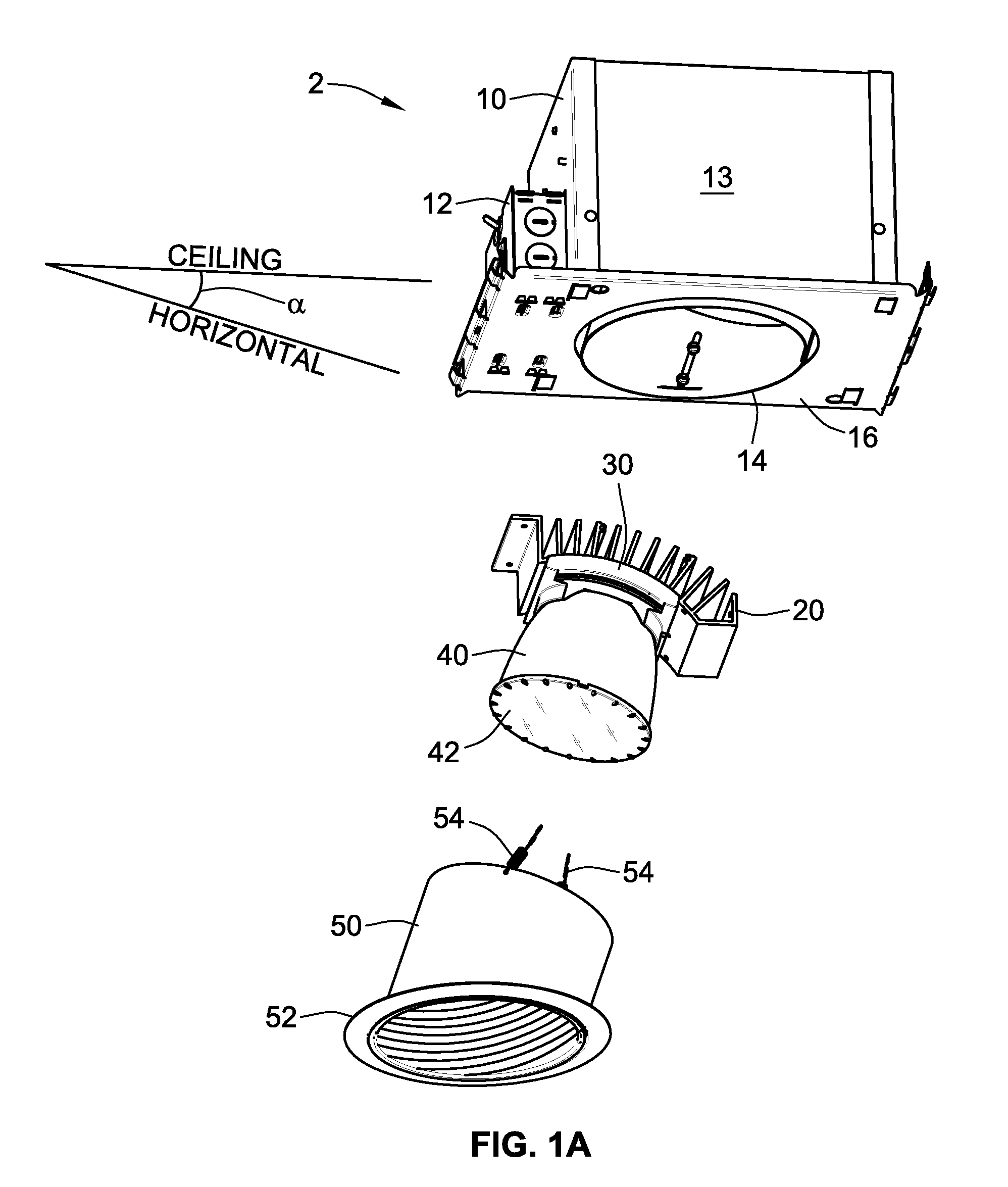 Adjustable slope ceiling recessed light fixture