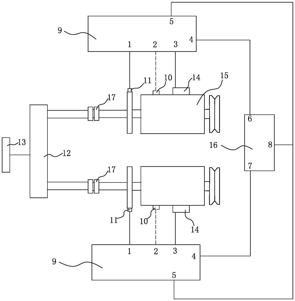 An engine control system and control method matching two engines and one propeller