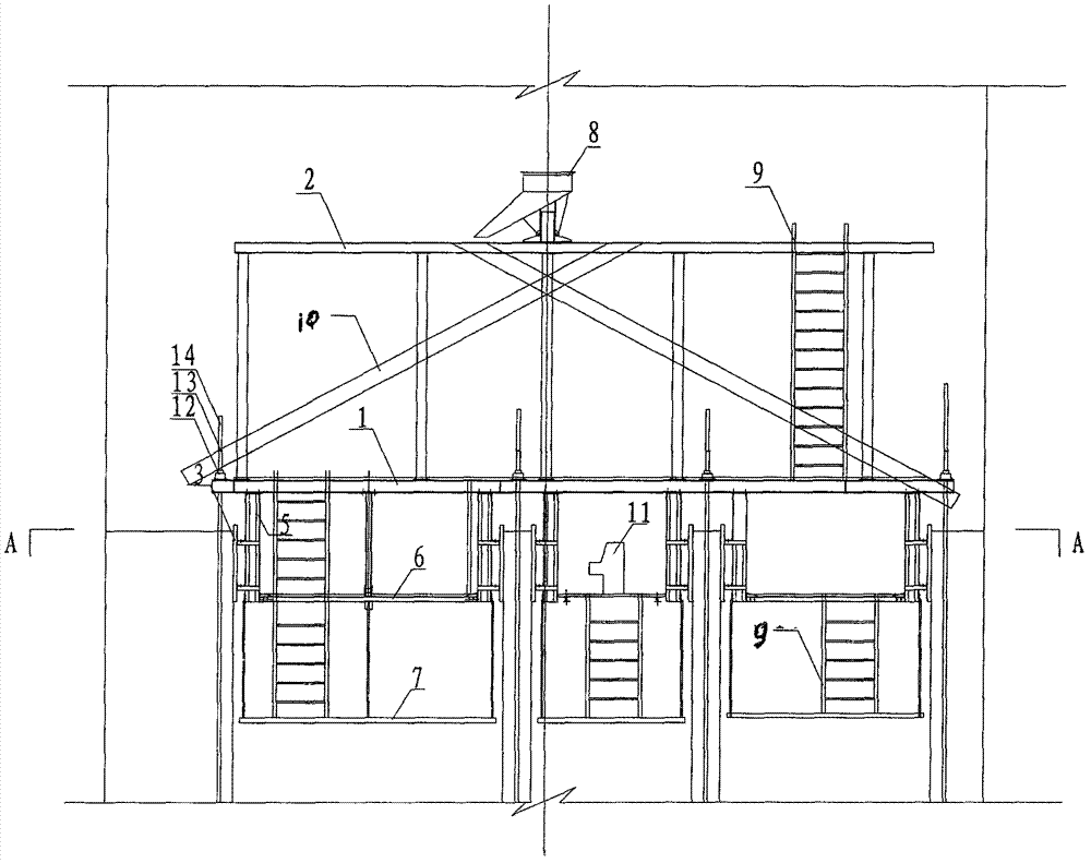 Composite-structure porous shaft slip form construction device and method