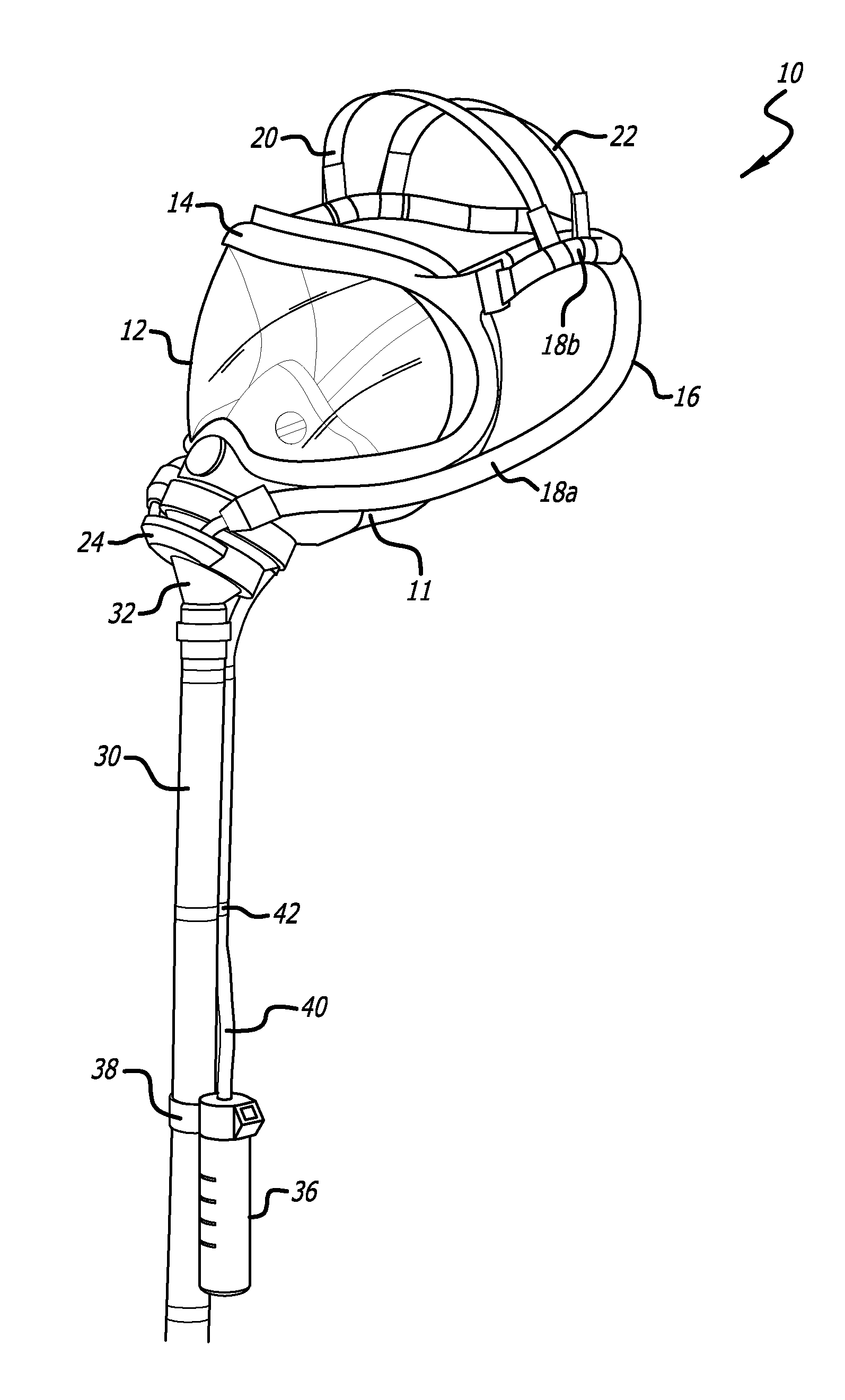 Inflatable harness crew mask