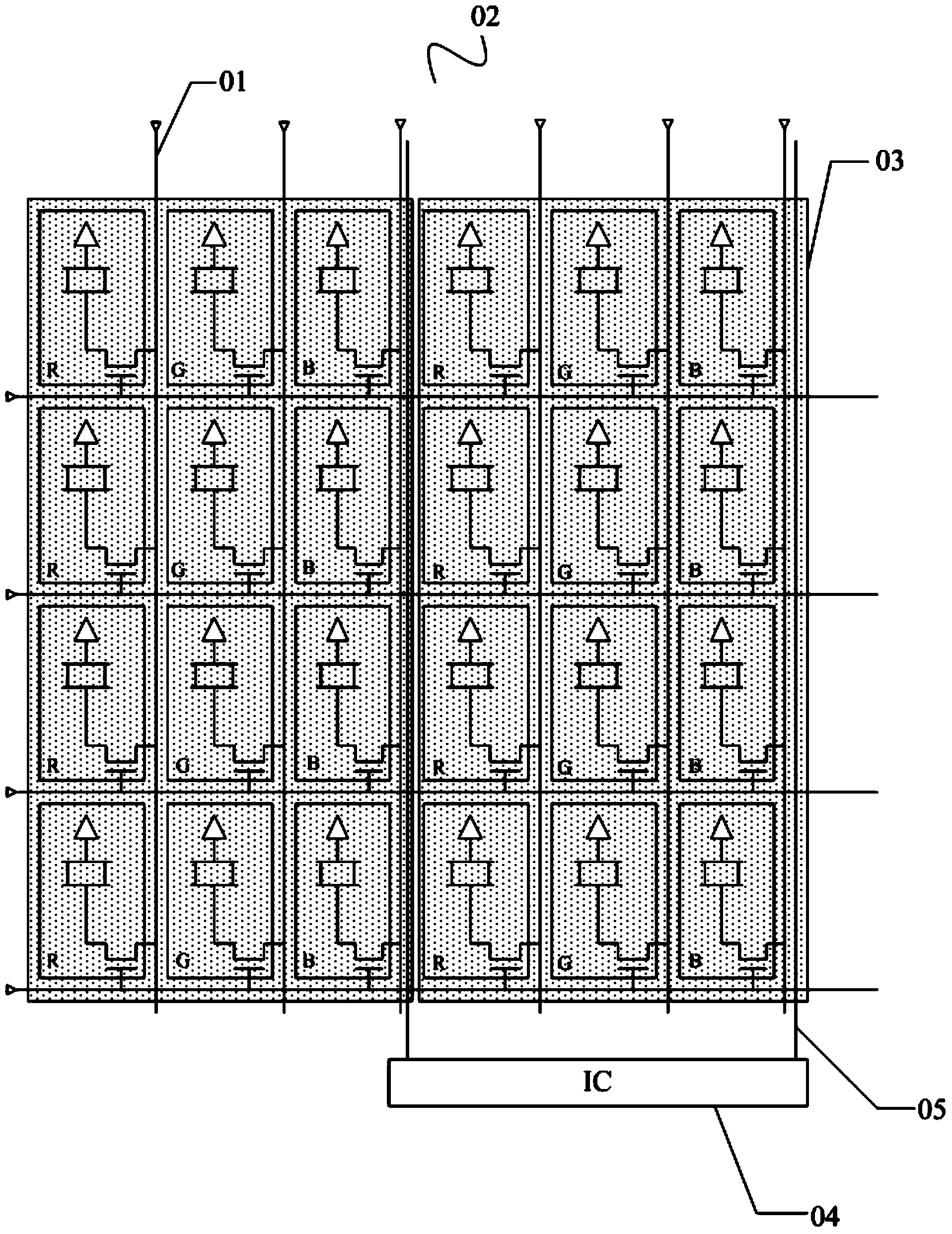 Embedded type touch screen and display device