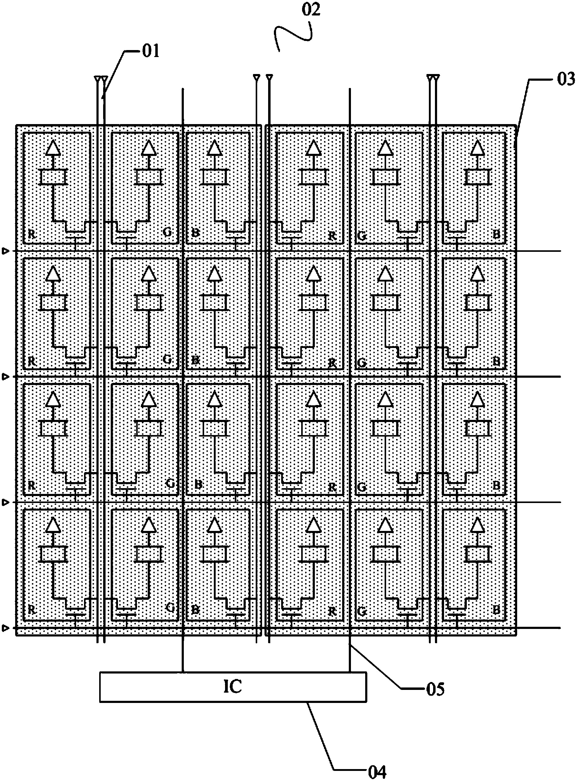 Embedded type touch screen and display device