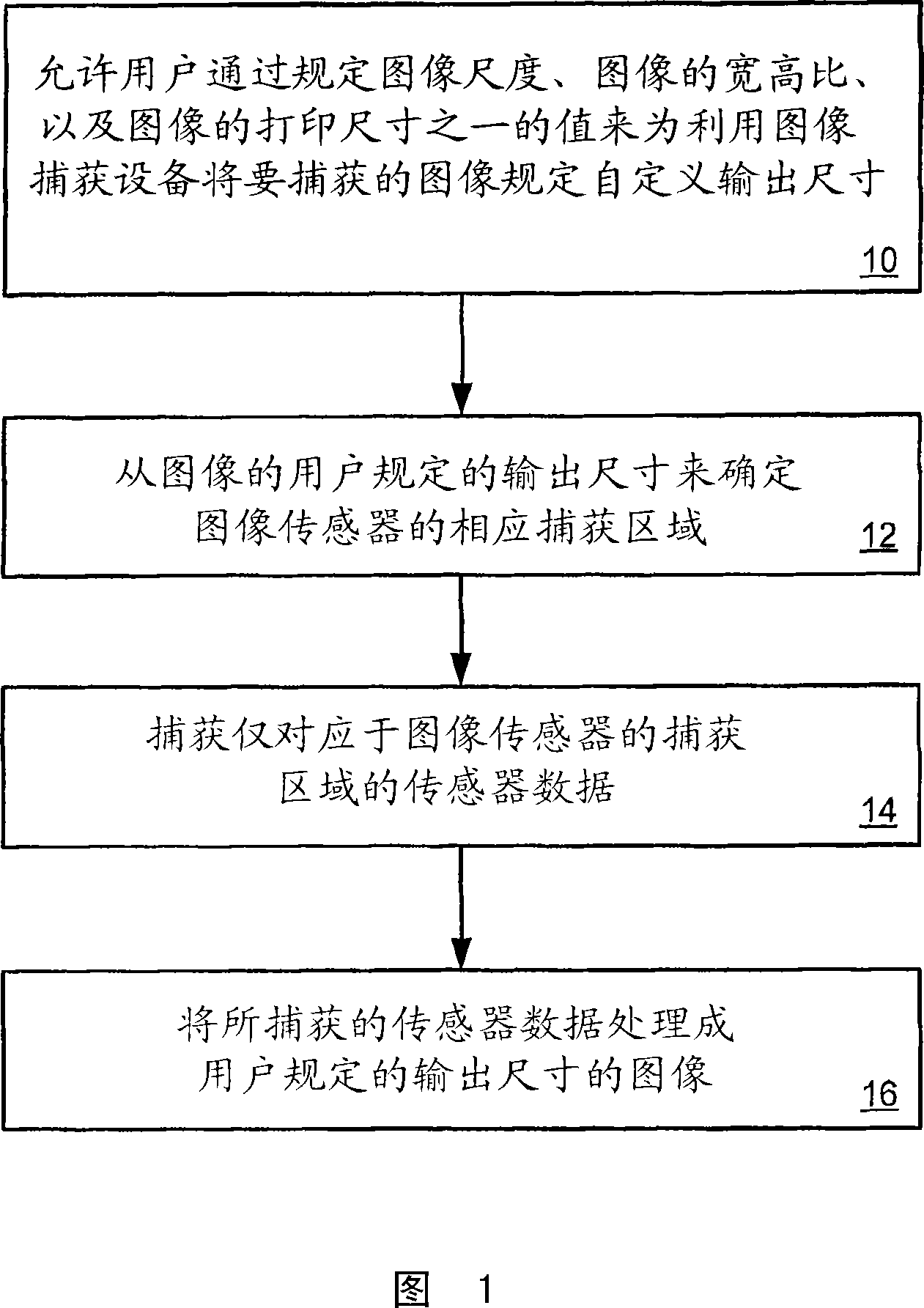 User established variable image sizes for a digital image capture device