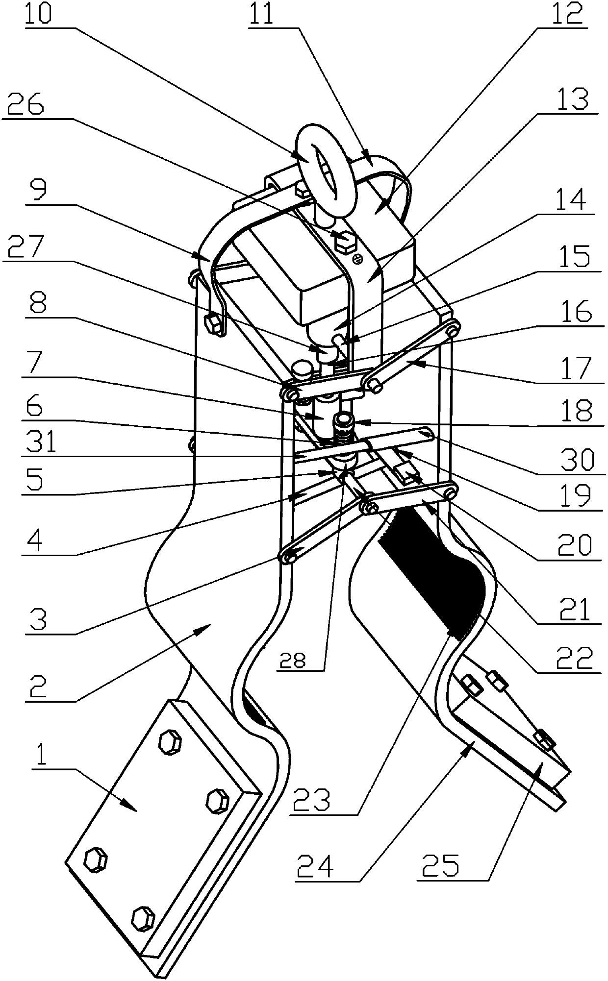 High-voltage grounding clamp