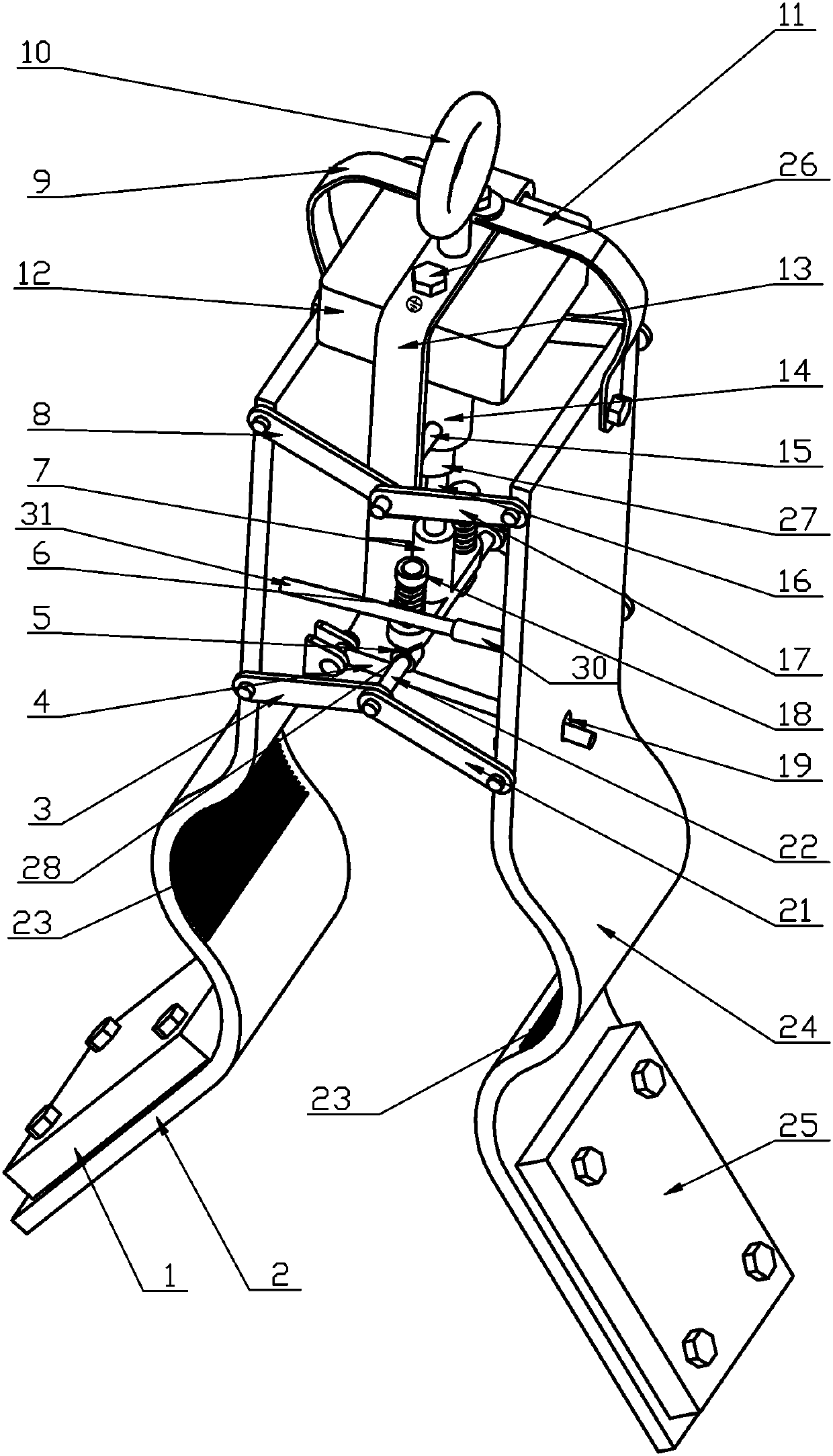 High-voltage grounding clamp