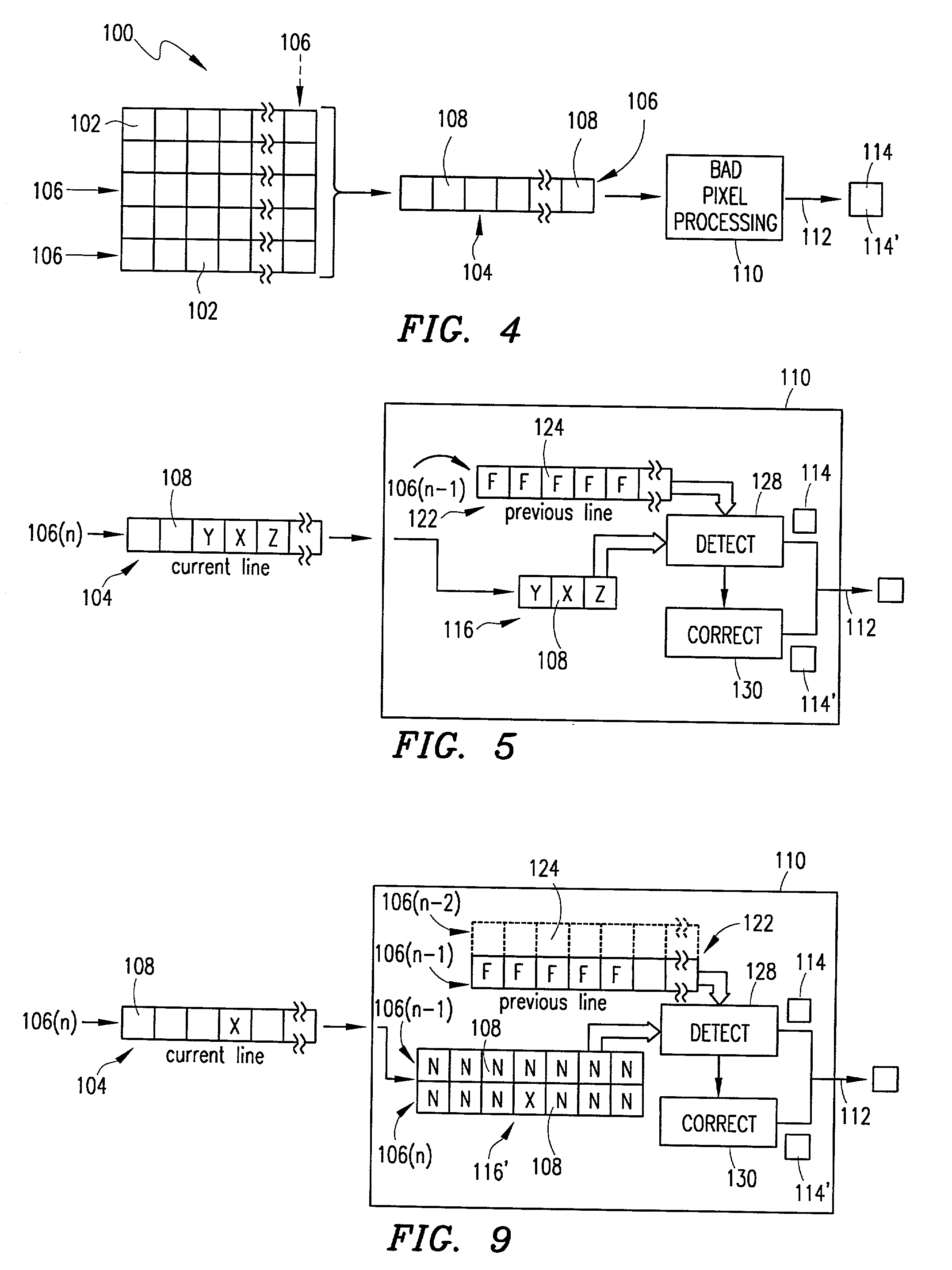 Bad pixel detection and correction in an image sensing device