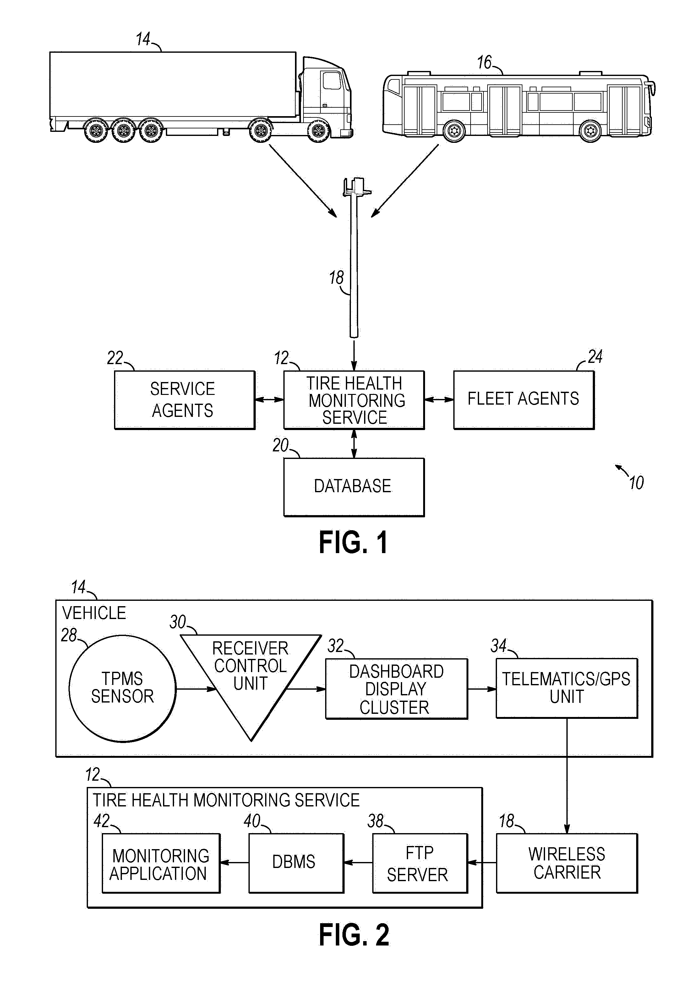 Tire service life monitoring