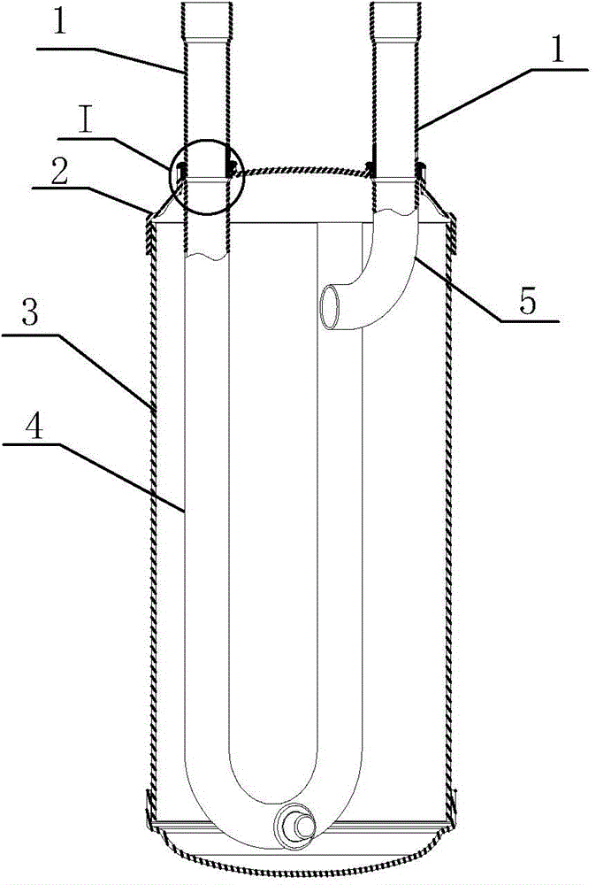 Vapor-liquid separator input and output structure and manufacturing process thereof