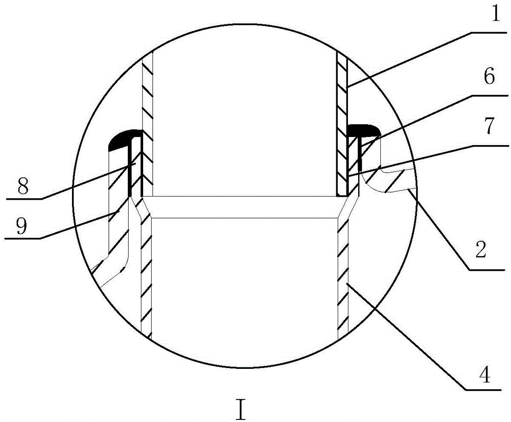 Vapor-liquid separator input and output structure and manufacturing process thereof