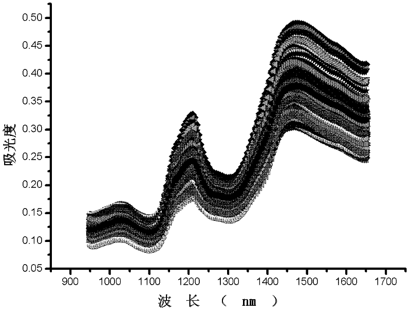 Method for detecting content of amino acid in peanuts by near infrared method