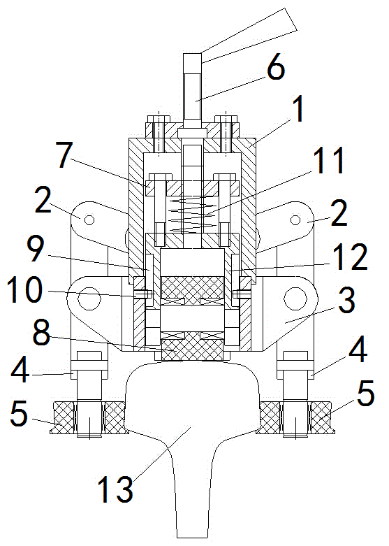 Track detector operating stably on rail