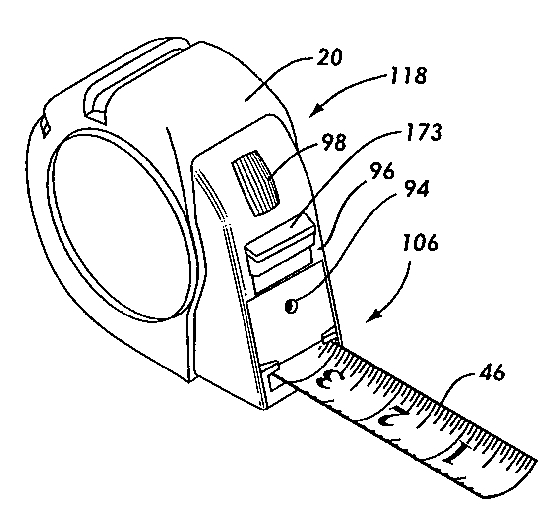 Tape measure that incorporates a chalk line style marking device