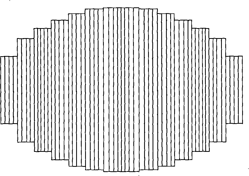 Dry-type transformer for hatch winding iron core with oval-shaped cross section