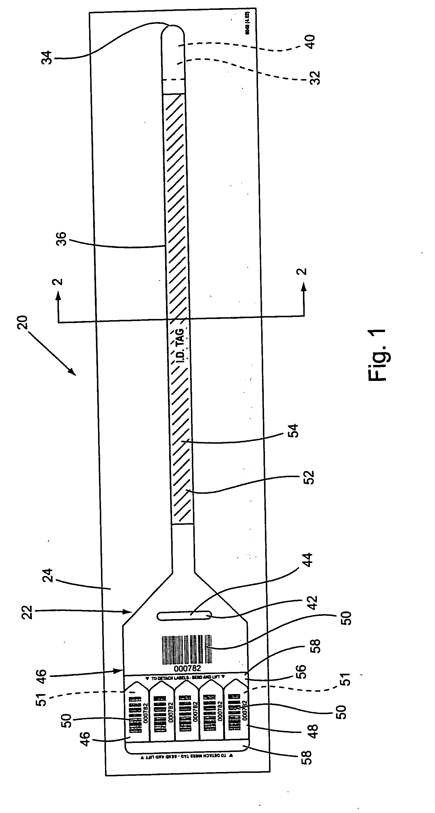 Wristband label assembly with outboard cinch slot