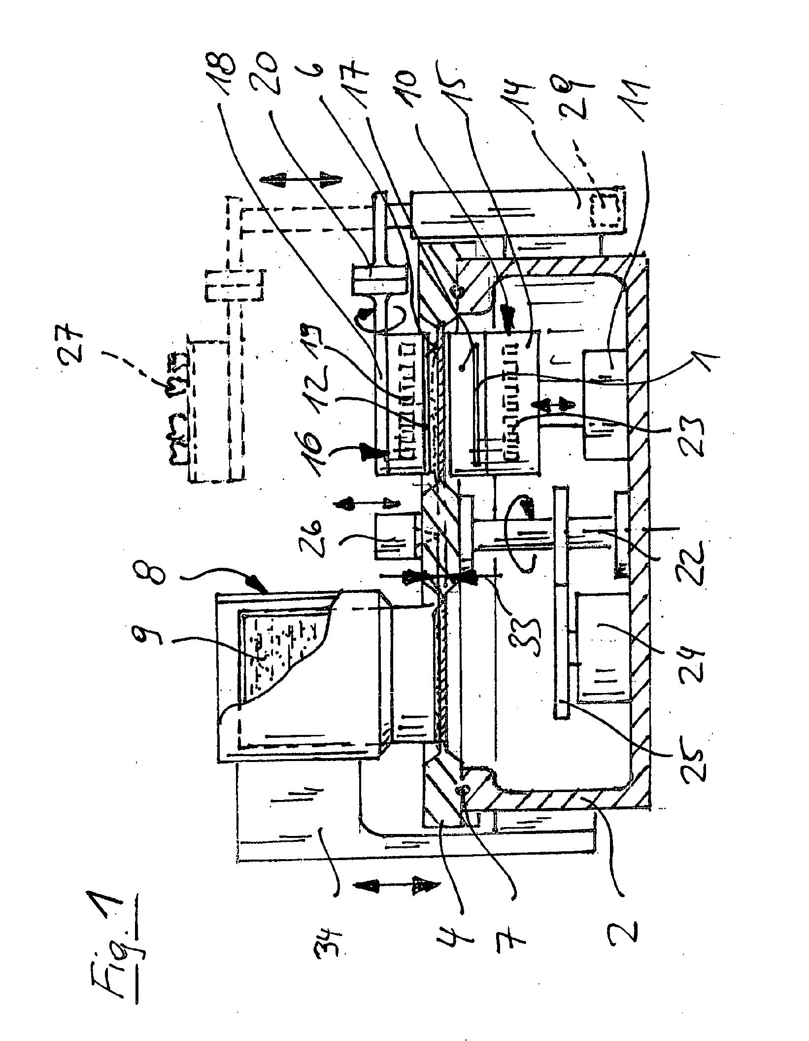 Device And Method For Processing Light-Polymerizable Material For Building Up An Object In Layers