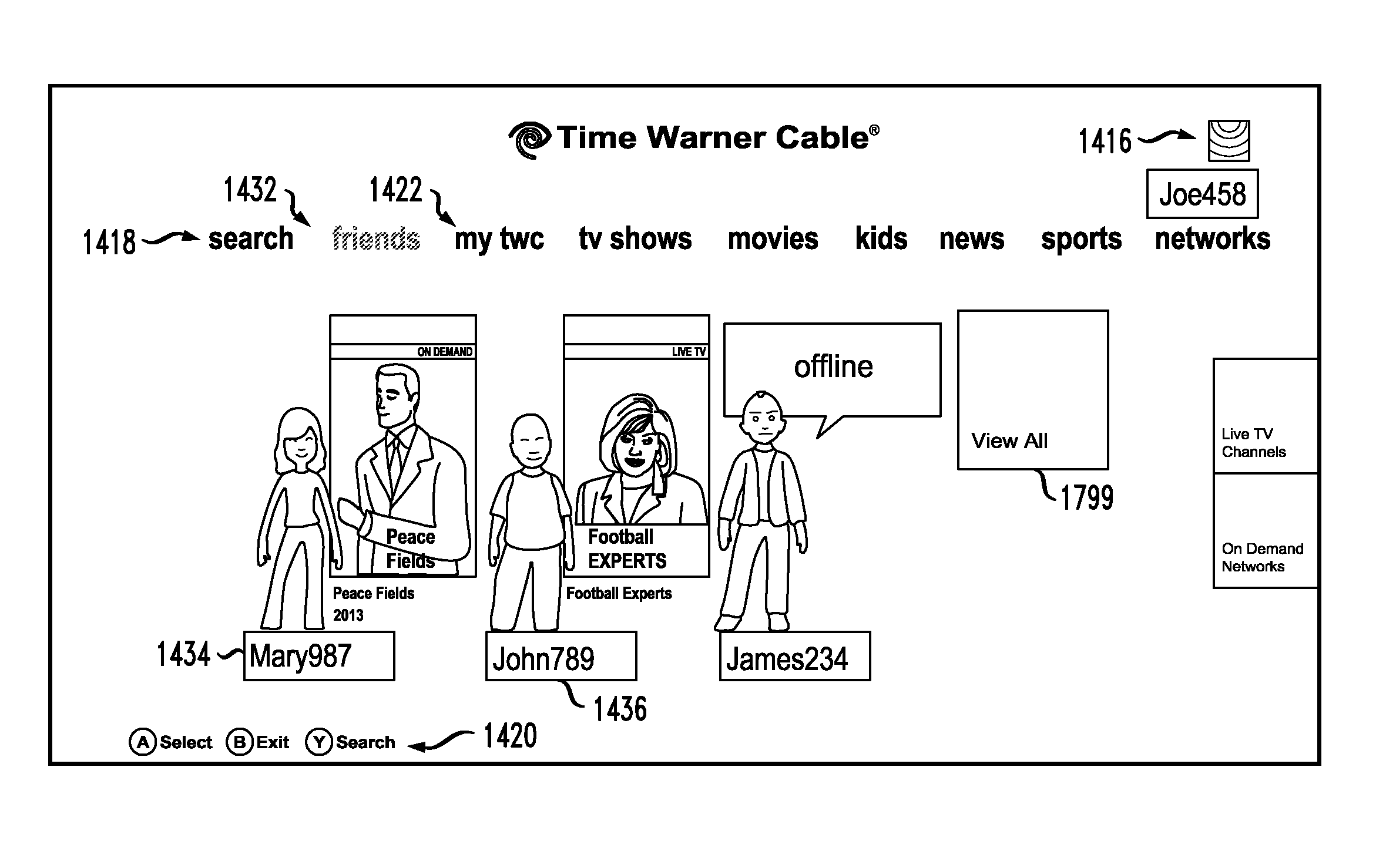 User interface with content filtering and/or social networking integration