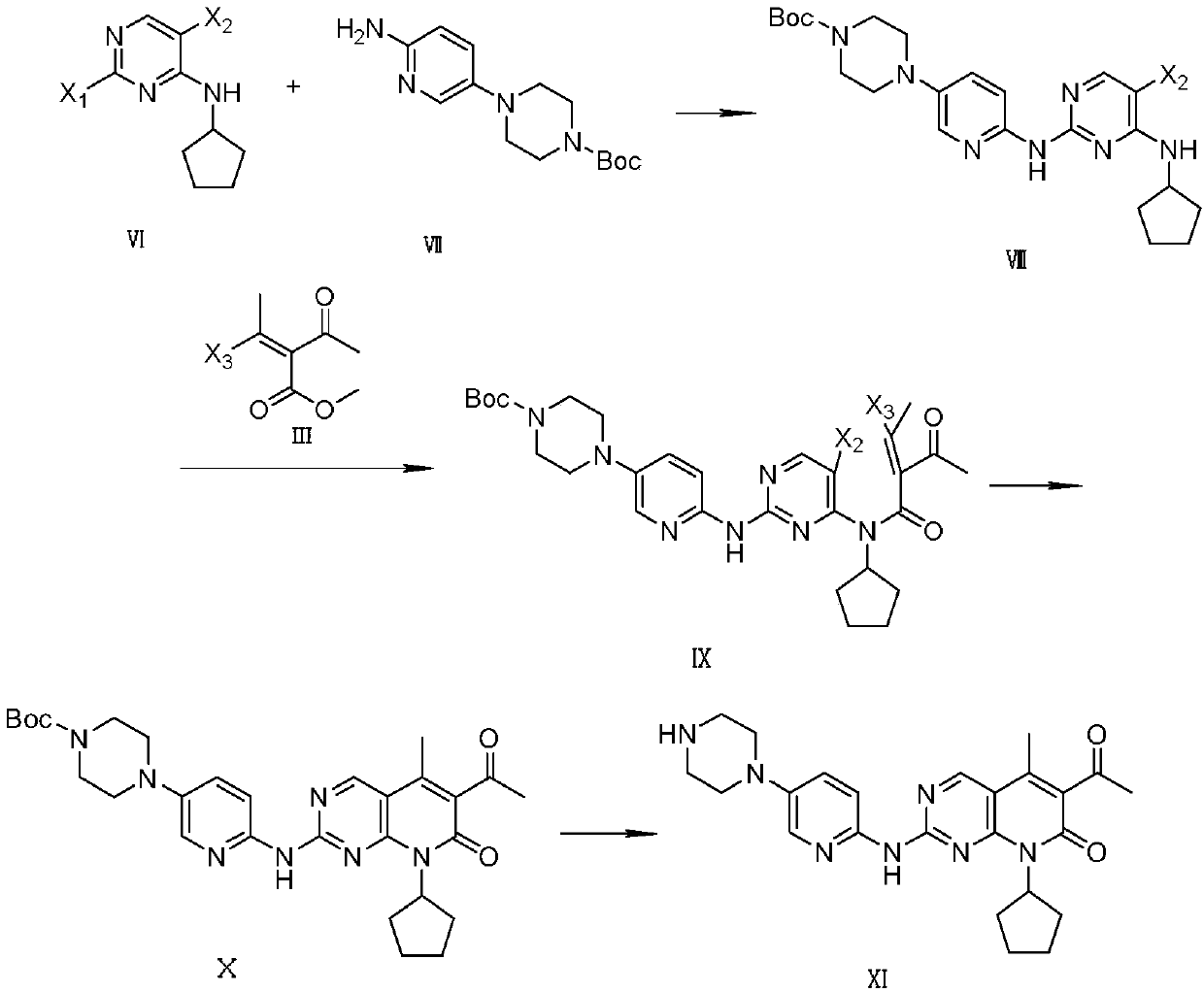 Method for synthesizing palbociclib