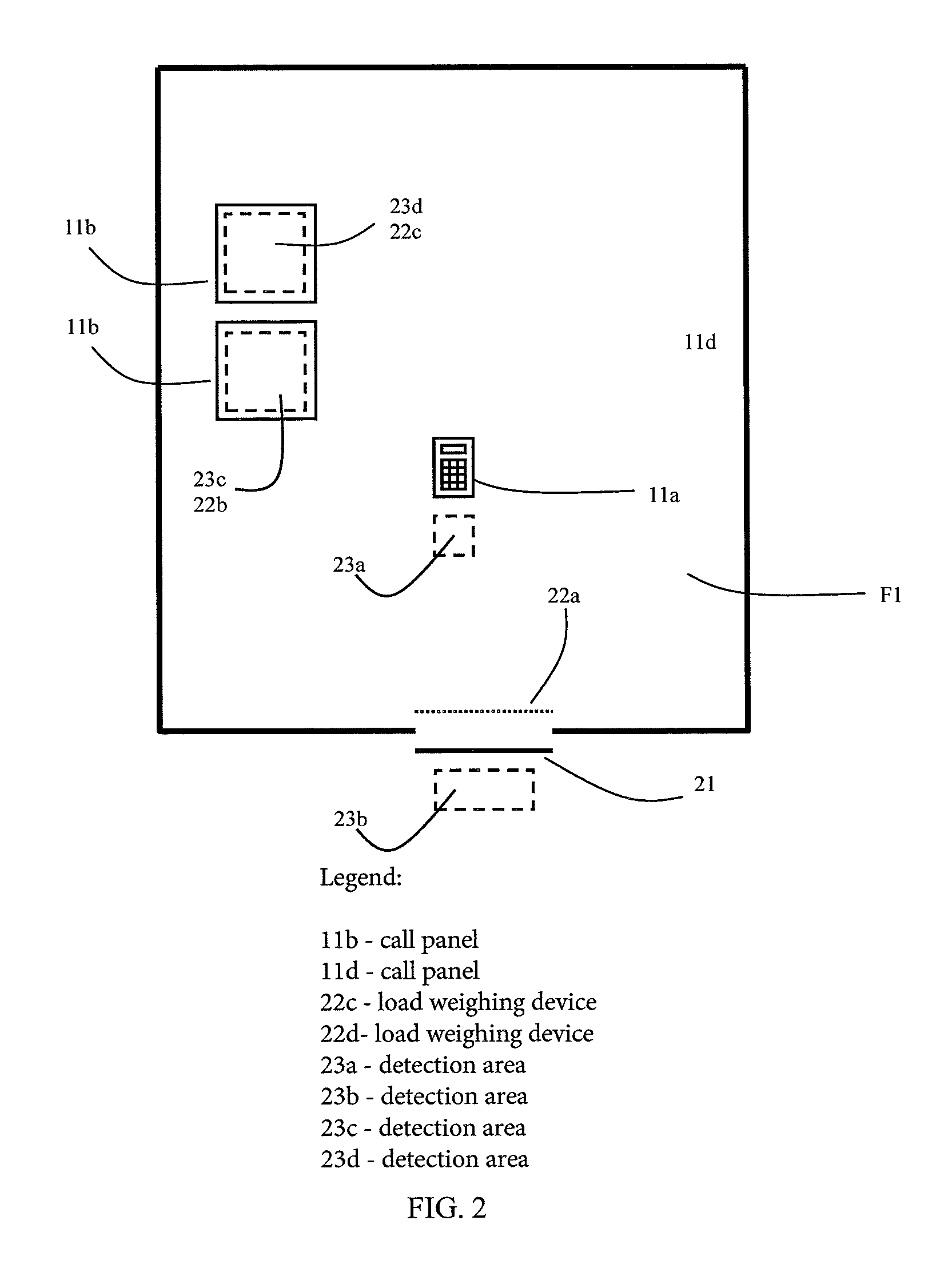 Conveying system having a detection area