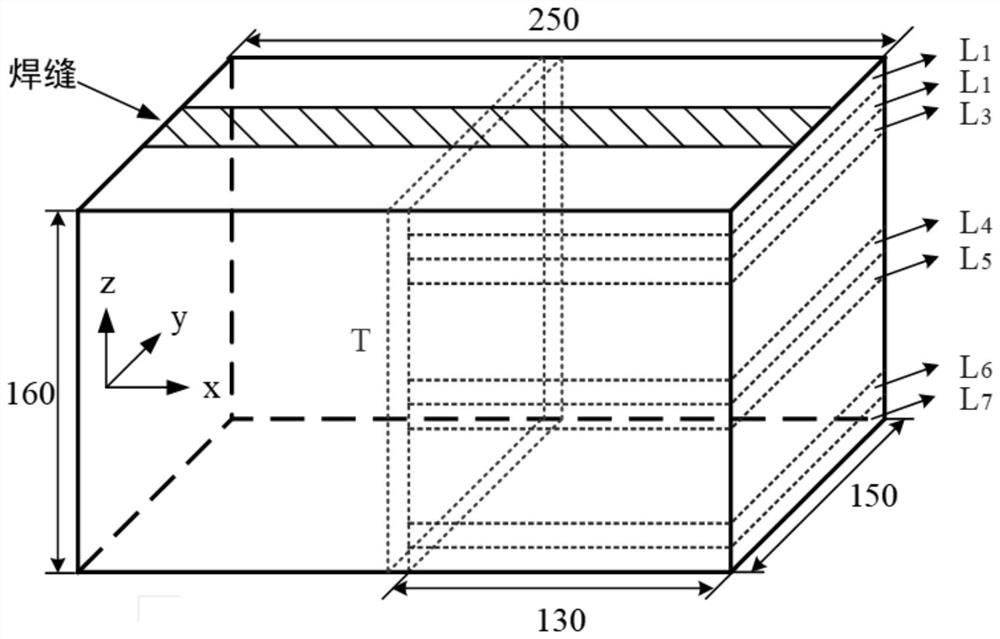 Method for measuring internal residual stress of thick plate welding part