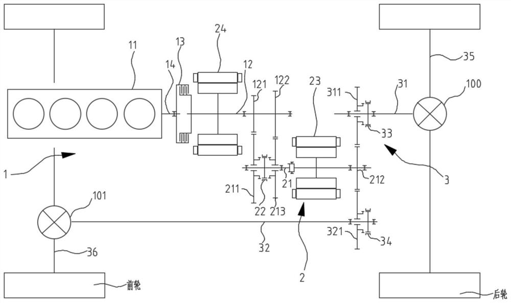 Driving device of a hybrid electric vehicle and the hybrid electric vehicle