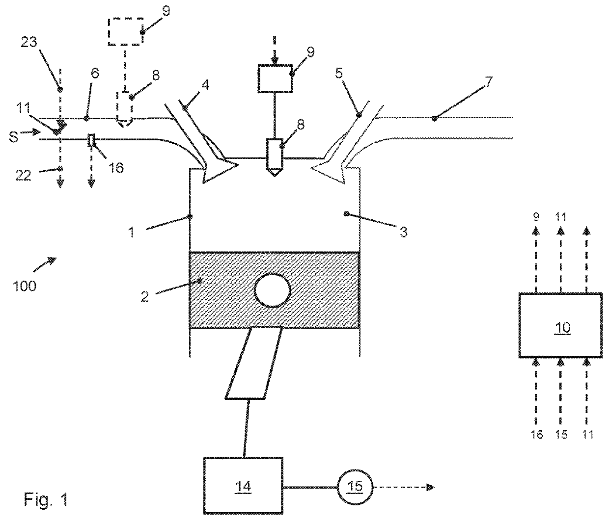 Method for determining an amount of air in a combustion chamber of an internal combustion engine, internal combustion engine and vehicle