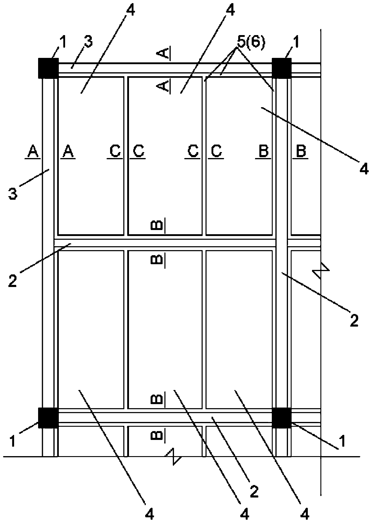 FRP sheet connecting structure of prefabricated concrete beam and slab system and method