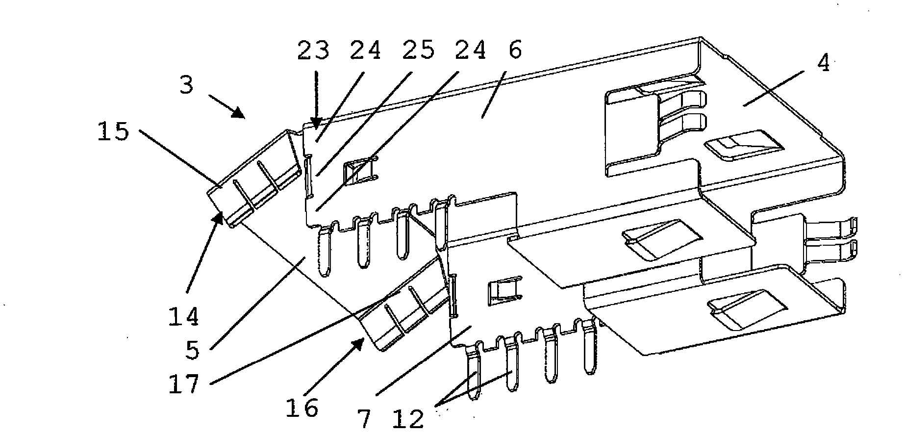 Shielding shell for a connector