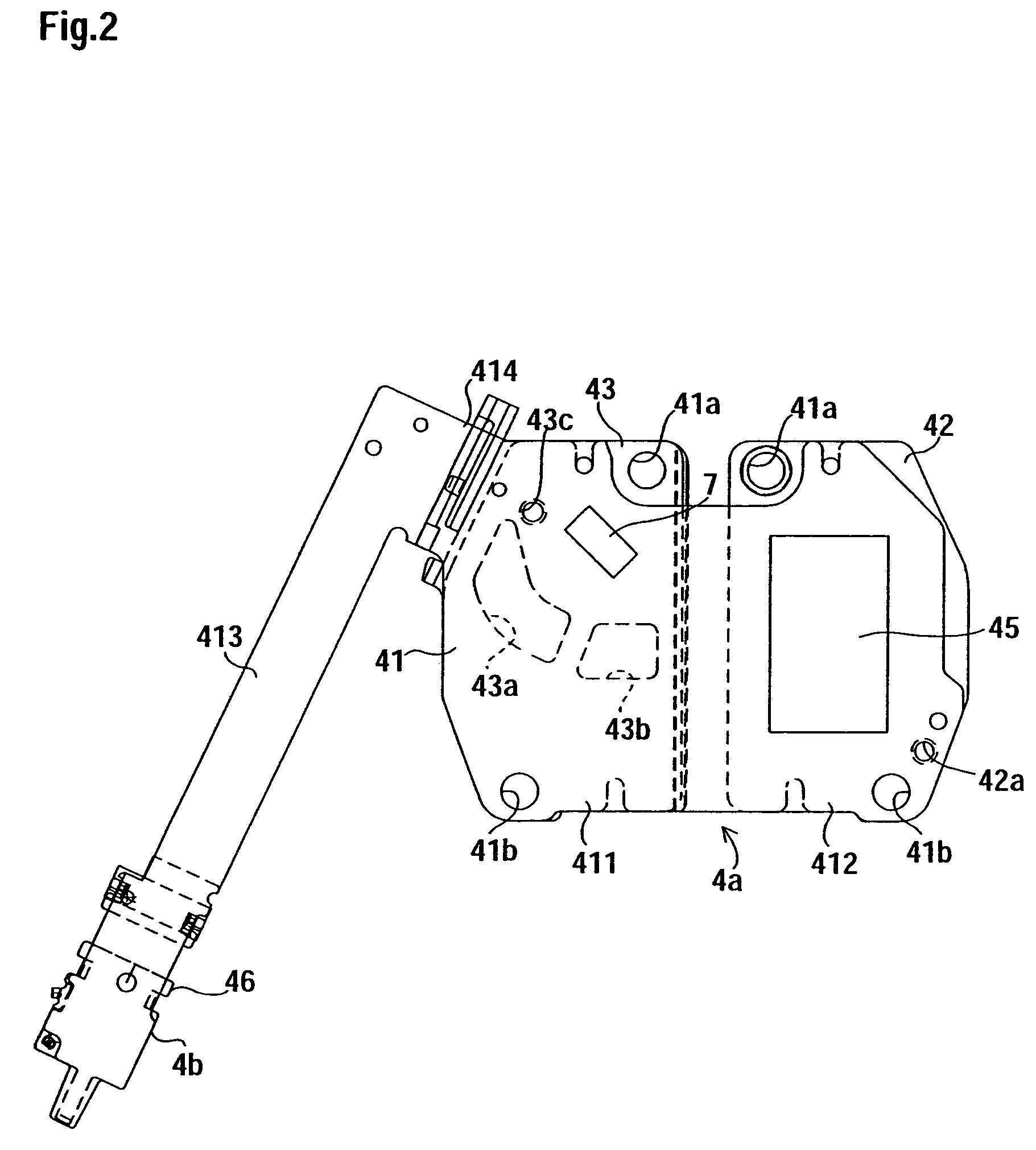 Rotating disk storage device with high rigidity flexible printed circuit board