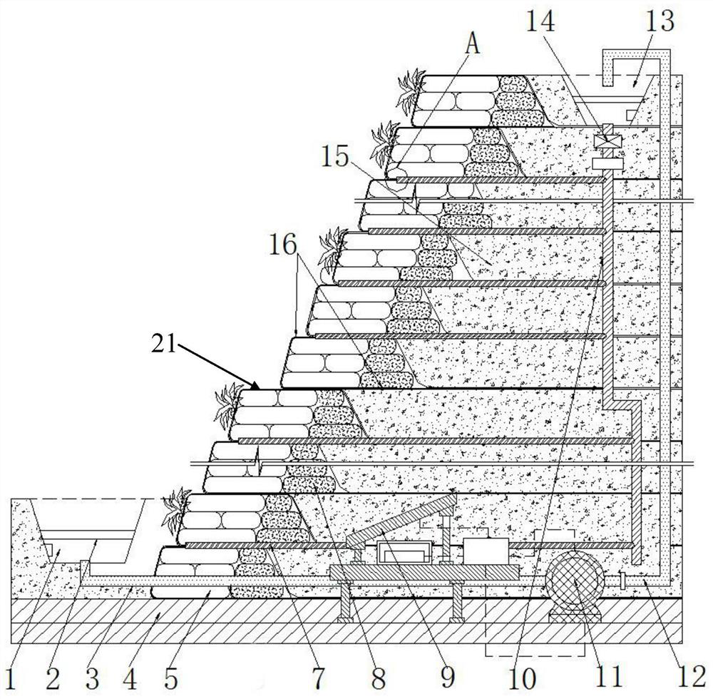 Solar drip irrigation system for ecological reinforced soil slope structure and laying method of solar drip irrigation system