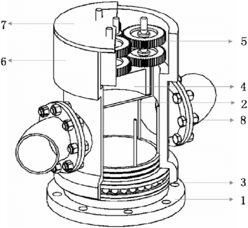 Novel rotary spraying stirrer for preventing oil sludge deposition of crude oil storage tank