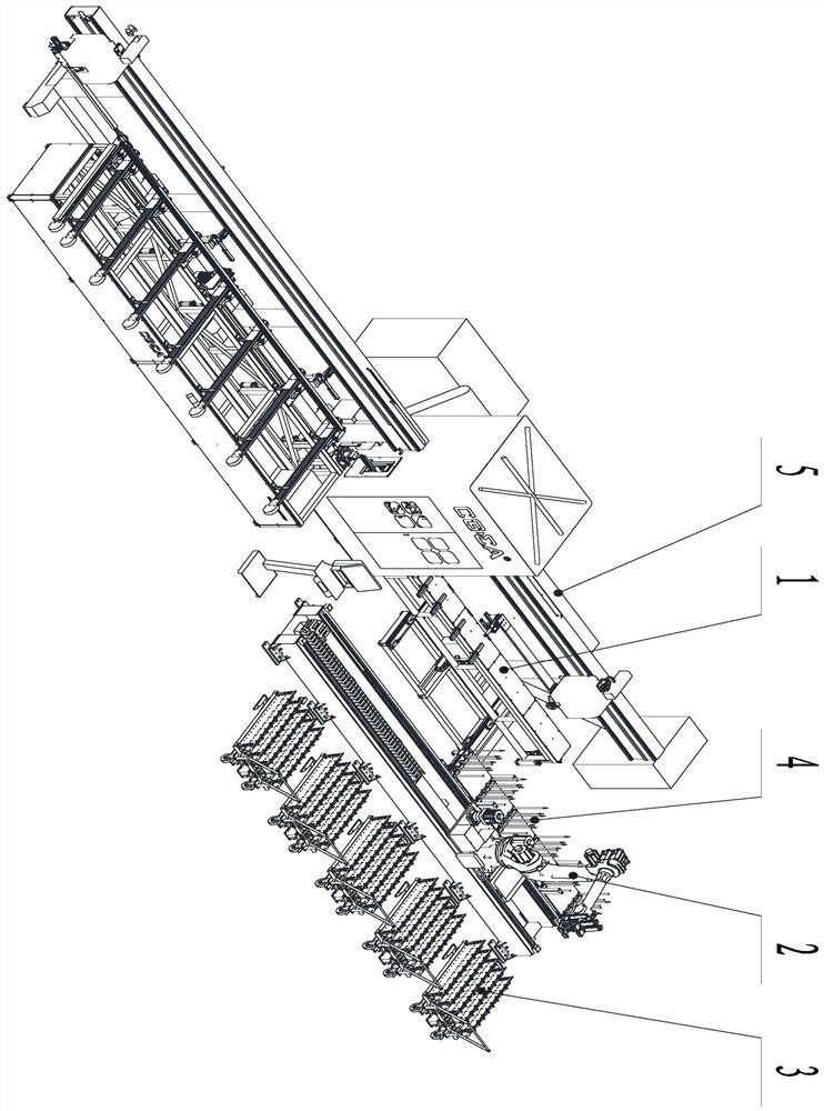 Automatic discharging device of aluminum alloy sawing center robot