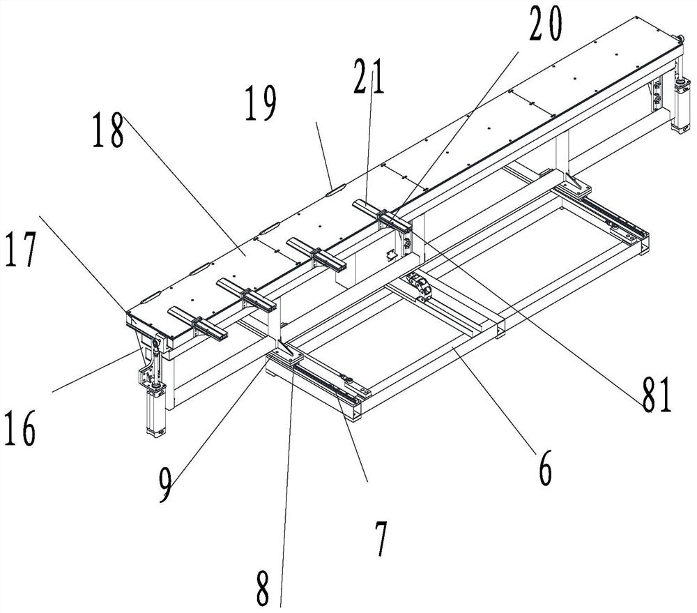 Automatic discharging device of aluminum alloy sawing center robot