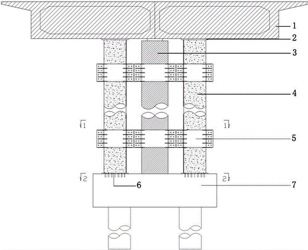 Construction device and construction method for hoop-type concrete-filled steel pipe reinforced single-column pier