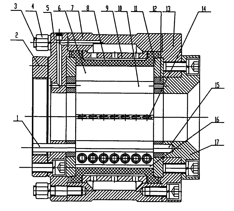 Quick-change slips hydraulic rubber cylinder chuck