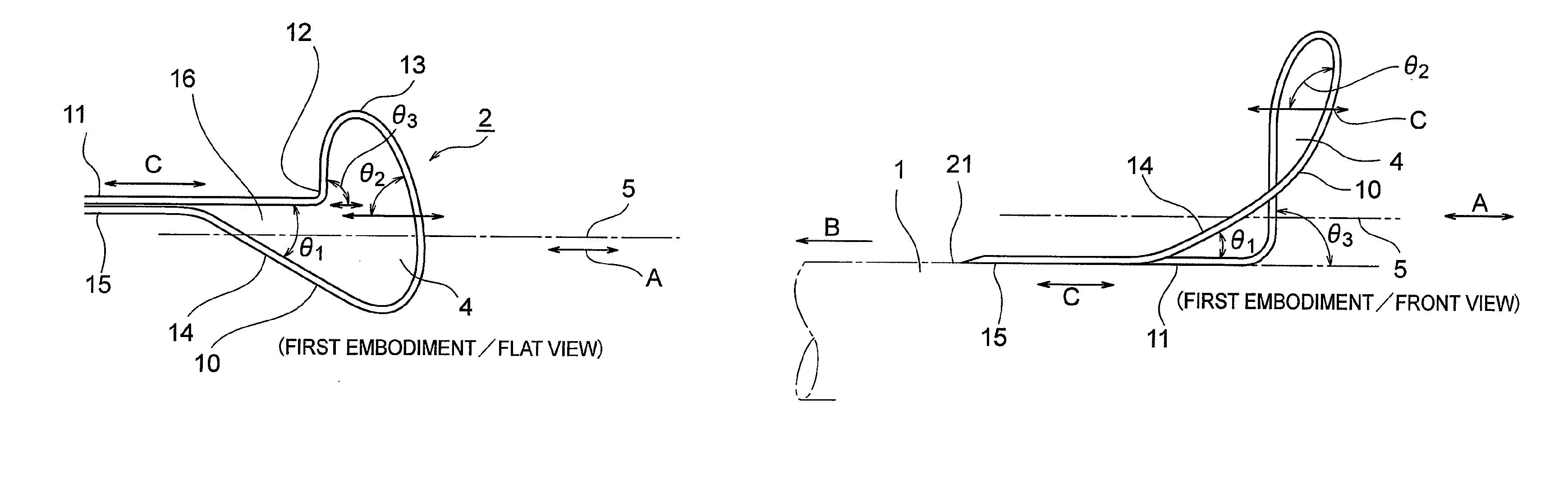 Asymmetric one-legged wire guide for fishing rod