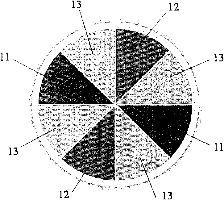 Fan-shaped gas inlet spray head for metal organic chemical vapor deposition equipment