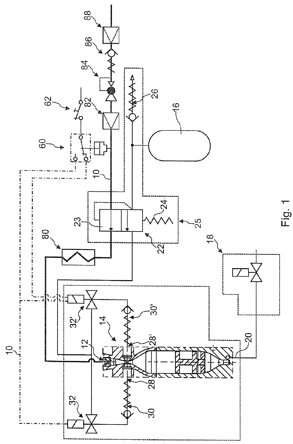 Device for the enrichment of a liquid stream with a gas