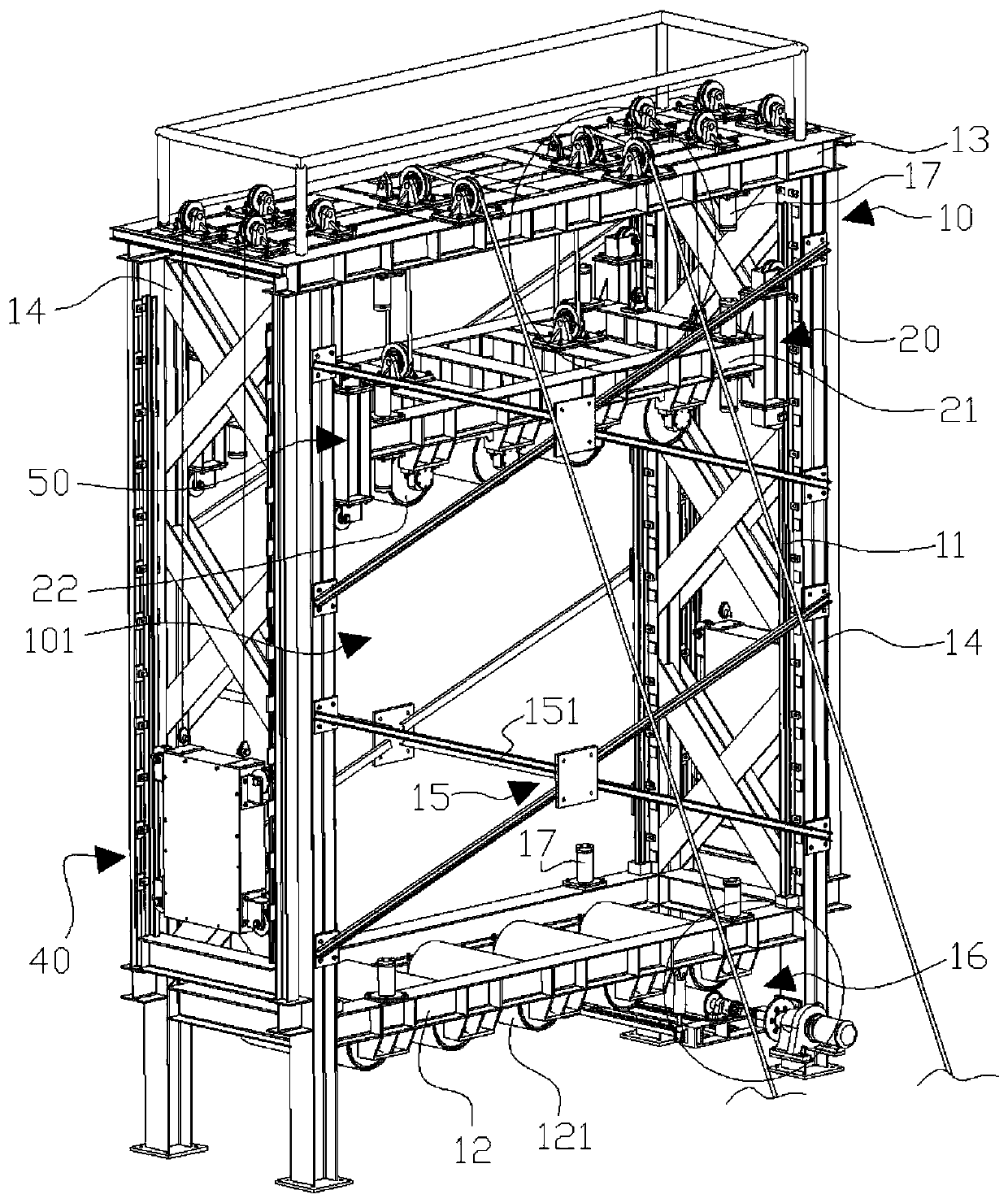 Counter-weight mechanism and vertical loop system