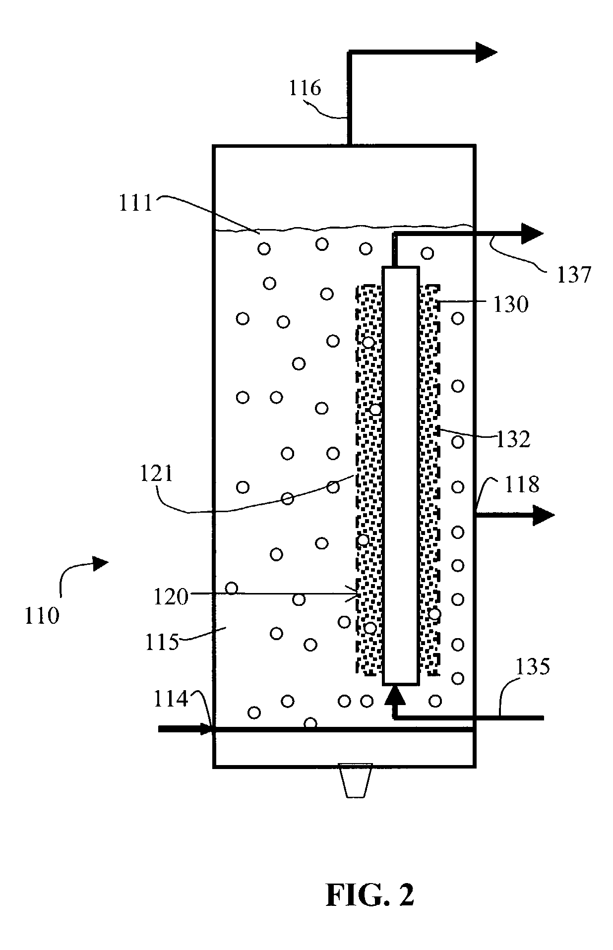 Gas agitated multiphase reactor with stationary catalyst solid phase