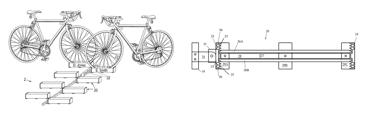 Transition area bicycle rack