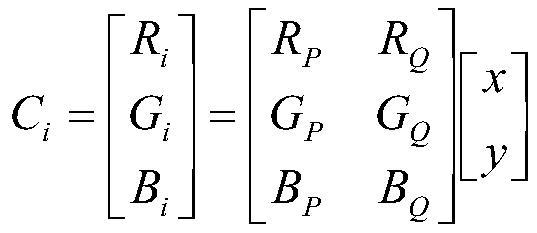 Construction and application of multi-dimensional coupling color mixing model and gradient chromatography matrix algorithm