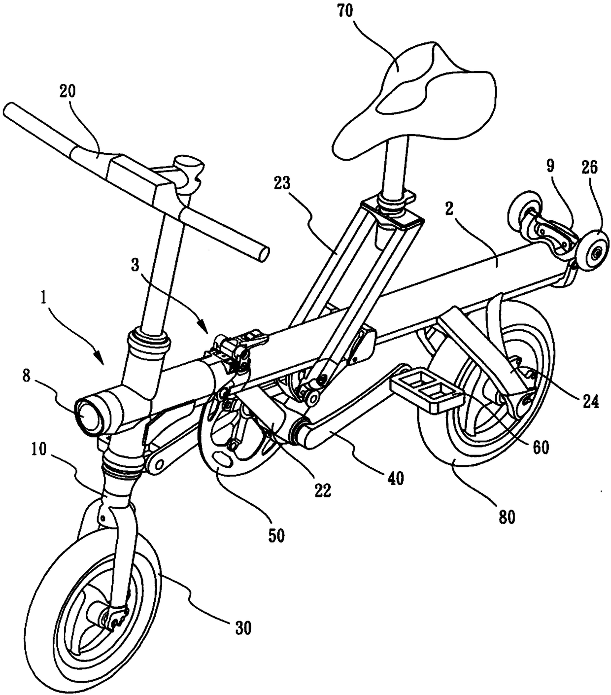 Bicycle pipe support capable of accommodating battery and being bent