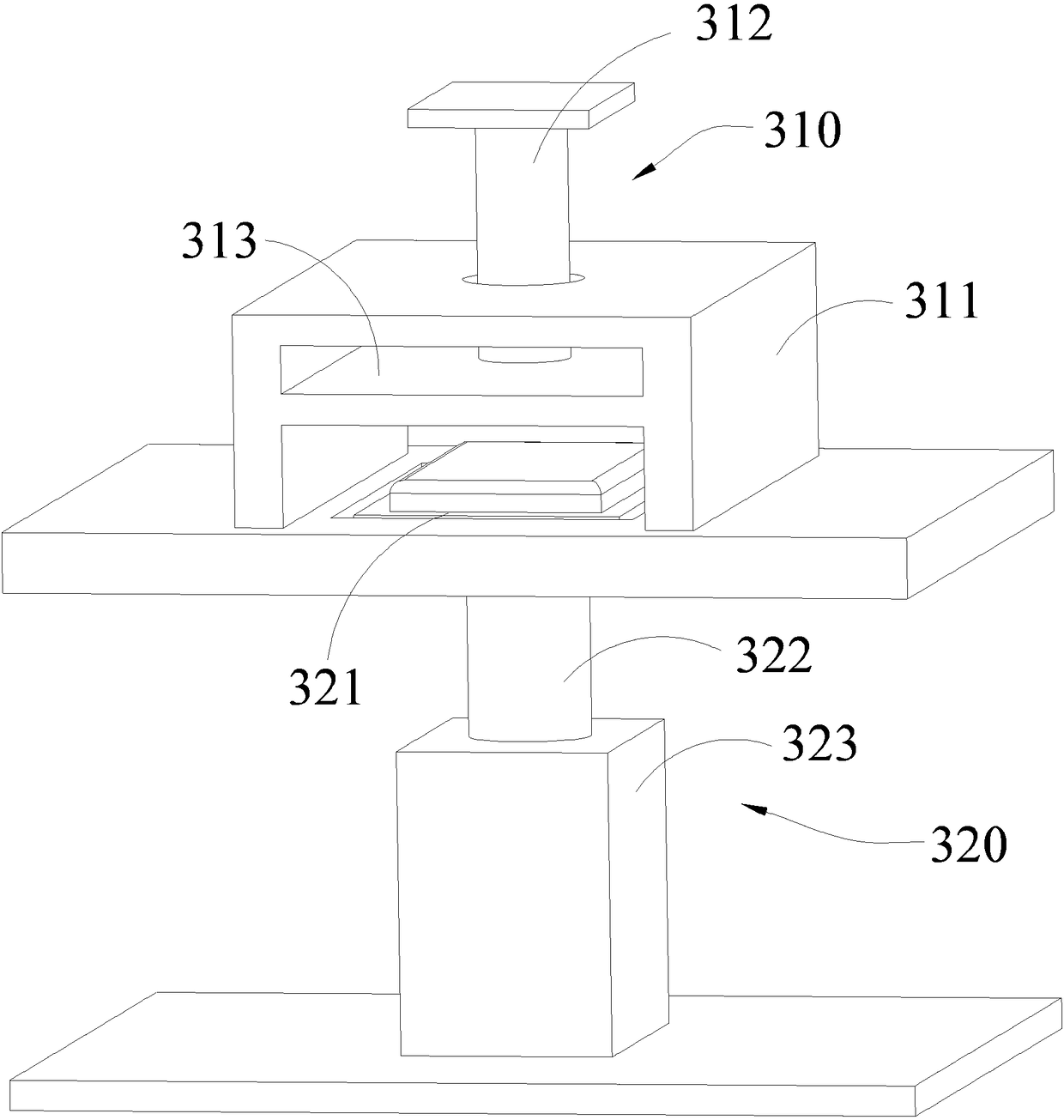 Film pasting device for screen of touch screen mobile phone