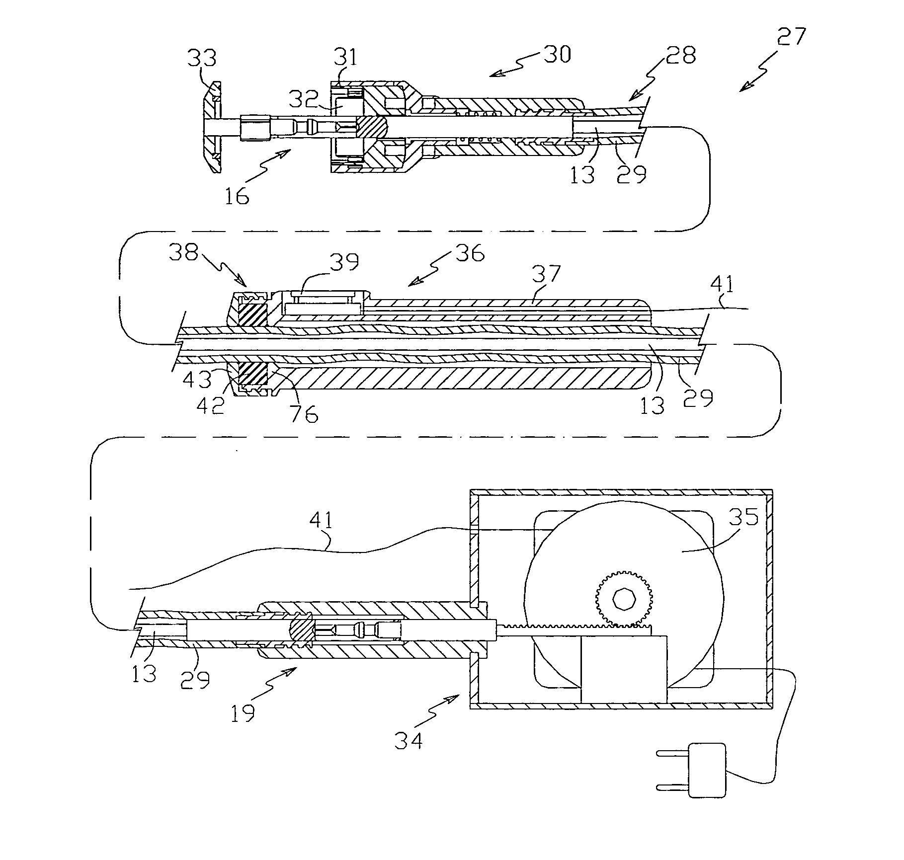 Surgical apparatus with remote drive