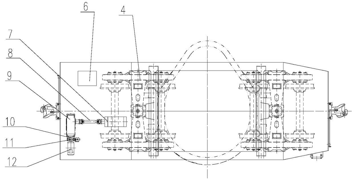 Self-propelled bogie structure rail vehicle