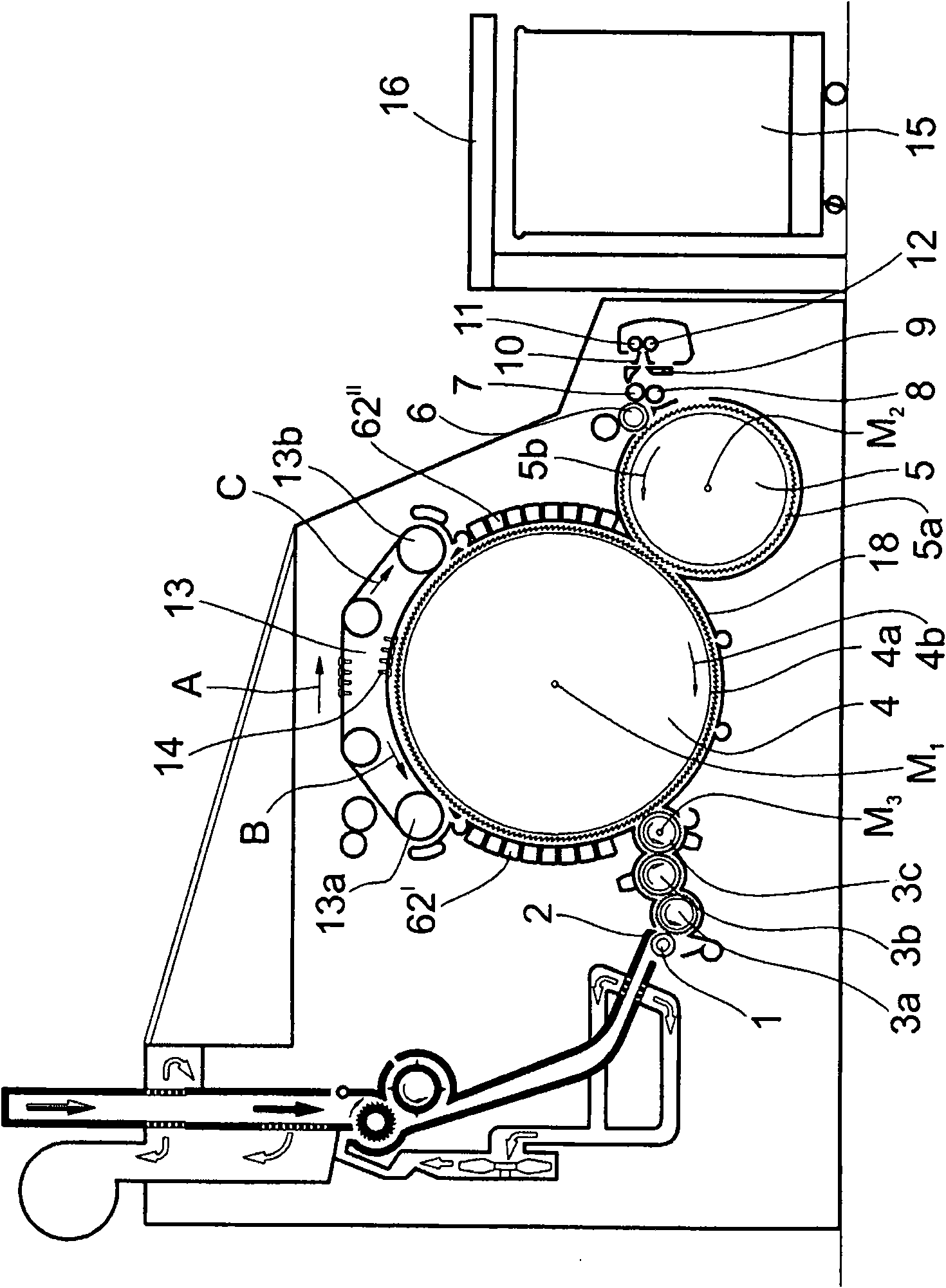 Apparatus on a flat card or roller card for setting the working spacing between the cylinder and at least one neighbouring roller