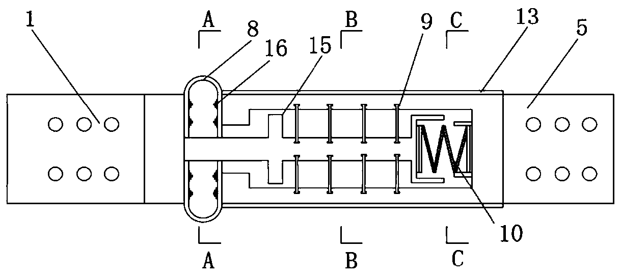 Groove connected repairable low-yield point steel damper